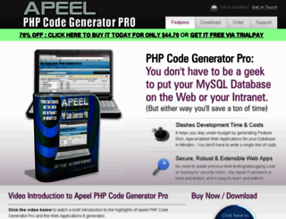 phpcodegeneratorpro.com screenshot