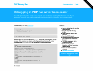 phpdebugbar.com screenshot