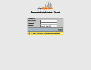 phpmyadmin.playnet.it screenshot