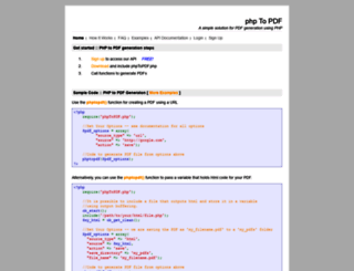 phptopdf.com screenshot