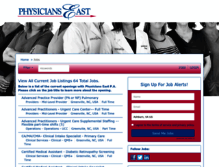 physicianseast.iapplicants.com screenshot