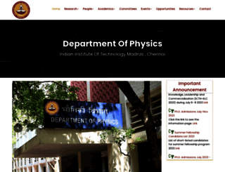 physics.iitm.ac.in screenshot