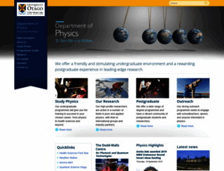 physics.otago.ac.nz screenshot