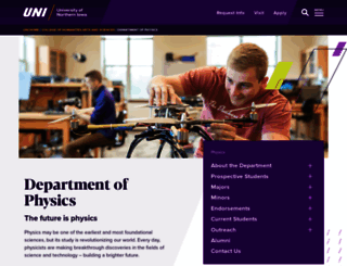 physics.uni.edu screenshot