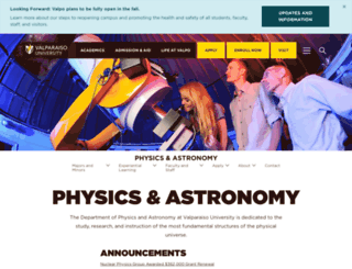 physics.valpo.edu screenshot