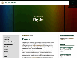 physics.wm.edu screenshot