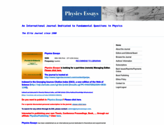 physicsessays.org screenshot