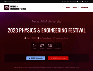 physicsfestival.tamu.edu screenshot