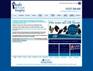 physioandfootsurgery.co.uk screenshot