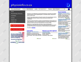 physioinfo.co.za screenshot