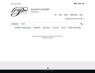 pianettawinery.orderport.net screenshot