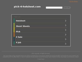 pick-4-hotsheet.com screenshot