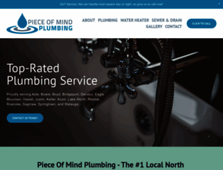 pieceofmindplumbing.com screenshot