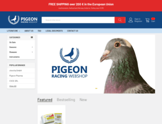 pigeonracingwebshop.com screenshot
