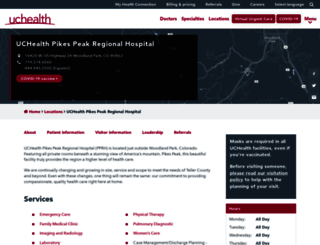pikespeakregionalhospital.org screenshot