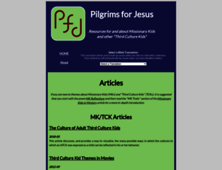 pilgrimsforjesus.com screenshot