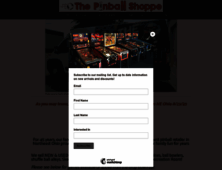 pinballshoppe.com screenshot