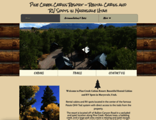 pinecreekcabinsresort.com screenshot
