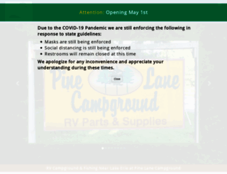 pinelanecampground.com screenshot