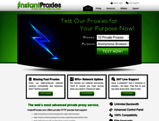 ping.instantproxies.com screenshot