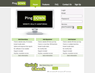 pingdown.com screenshot