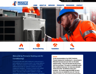 pinnacle-hvac.com screenshot