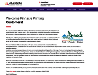 pinnacle-printing.com screenshot