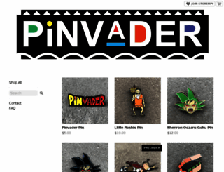pinvader.storenvy.com screenshot