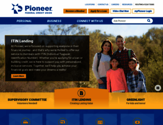 pioneerfcu.org screenshot