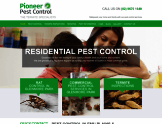 pioneerpestcontrol.com.au screenshot