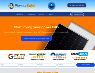 pioneersolar.com.au screenshot