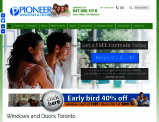 pioneerwindows.ca screenshot