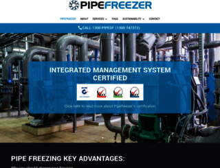 pipefreezer.com.au screenshot