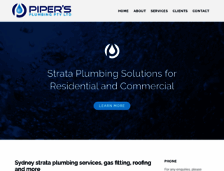 pipersplumbing.com.au screenshot