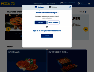 pizza73.com screenshot