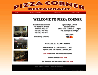 pizzacornernj.com screenshot