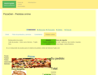 pizzadeli.deliverytrujillo.com screenshot