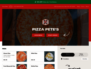 pizzapetesmenu.com screenshot