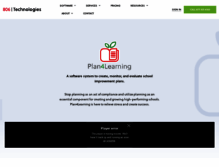 plan4learning.806technologies.com screenshot