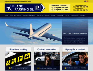 planeparking.com screenshot