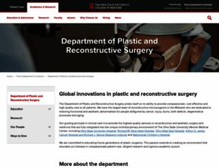 plasticsurgery.osu.edu screenshot