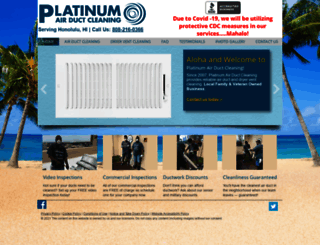 platinumairduct.com screenshot