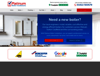 platinumboilerinstallations.co.uk screenshot