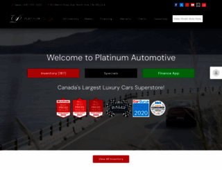 platinumcars.ca screenshot