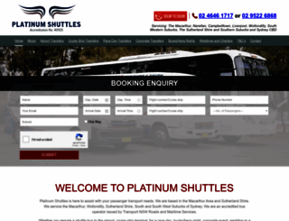 platinumshuttles.com.au screenshot