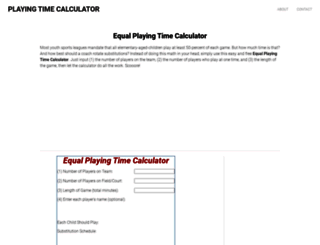 playingtimecalculator.com screenshot