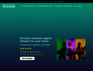 playlistbooker.com screenshot