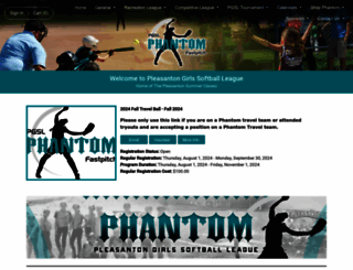 pleasantonsoftball.org screenshot