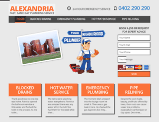 plumberalexandria.com.au screenshot