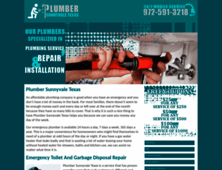 plumbersunnyvaletexas.com screenshot